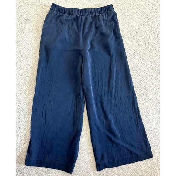 Theory Womens Silk Wide Leg Pants Flowy Pull On Cropped - Picture 2 of 16